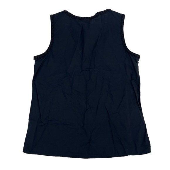 Talbots Blue Ruffled V Neck Sleeveless Blouse Size Medium Women’s - Picture 3 of 5